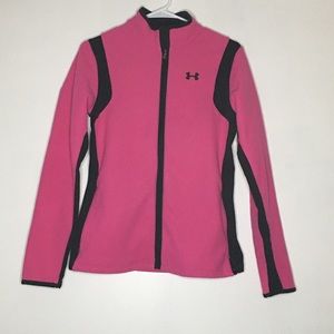 Under Armour, pink, coldgear, zip up, size-M